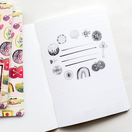 Carnet A5 Babioles – Pages Lignées Décorées