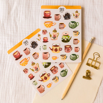Planche de stickers — Tasses d'automne
