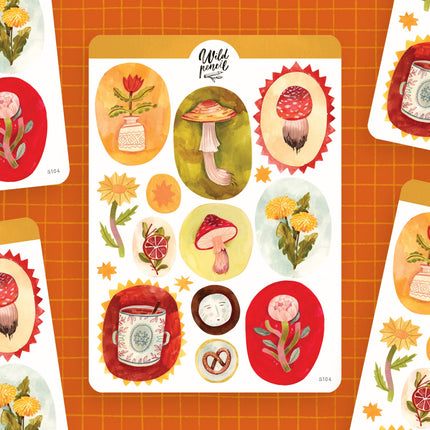 Planche d'autocollants — Petites peintures d'automne