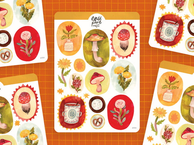 Planche d'autocollants — Petites peintures d'automne