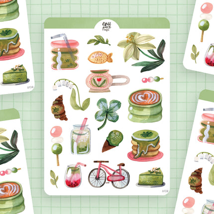 Planche de stickers — Matcha