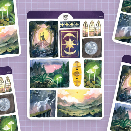 Planche d'autocollants — Paysages magiques