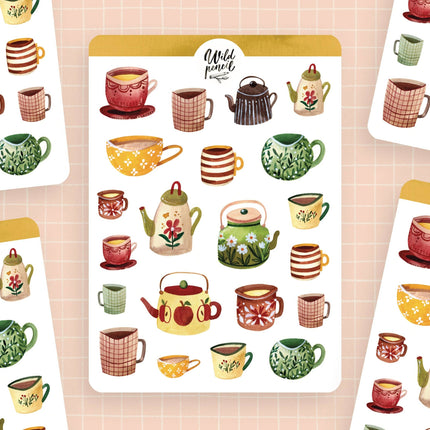 Planche de stickers — Tasses d'automne