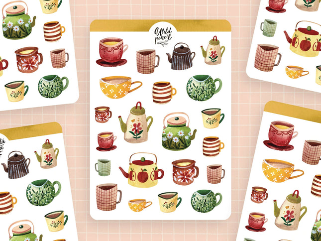Planche de stickers — Tasses d'automne