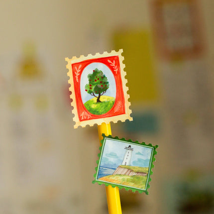 Feuille de stickers vinyle — Timbres