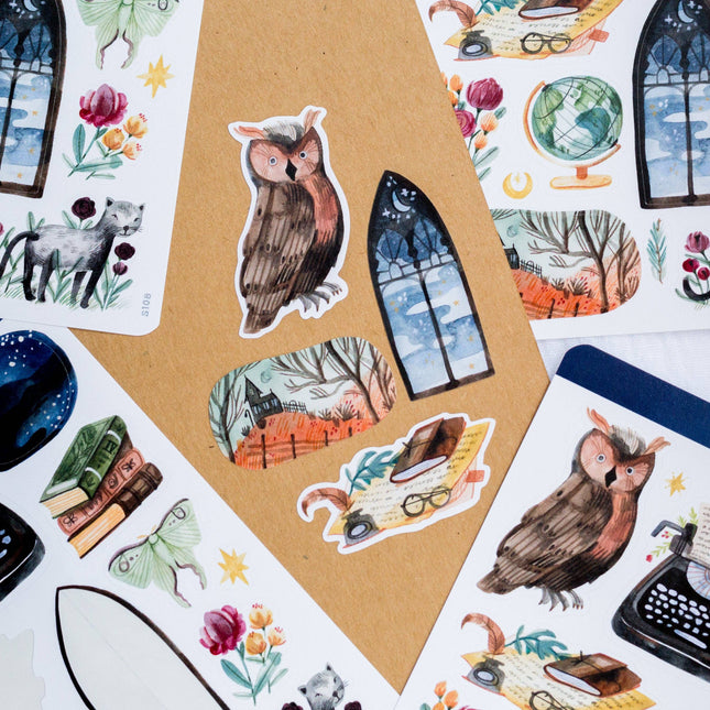 Planche de stickers — Dark Academia
