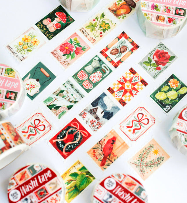 Ruban Washi tape— Timbres de Noël