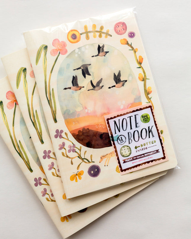 Carnet A5 Oies sauvages– Pages Lignées Décorées