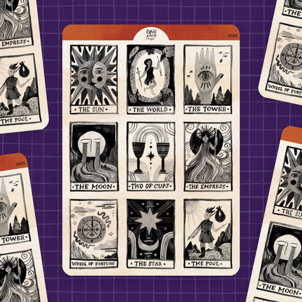 Planche de stickers — Cartes de tarot