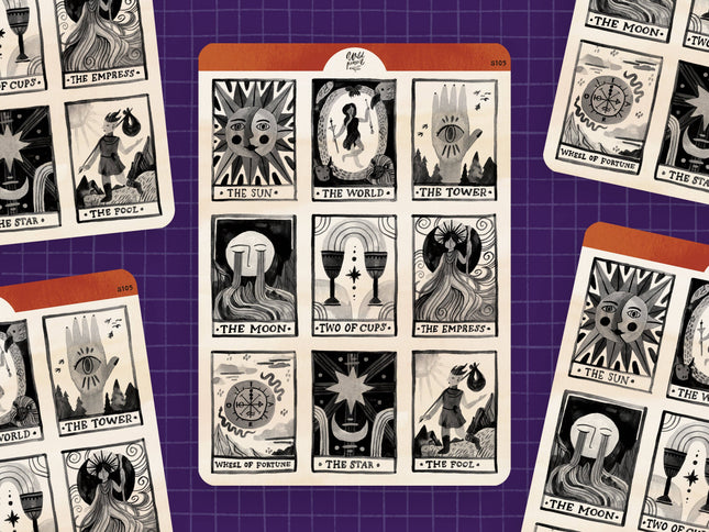 Planche de stickers — Cartes de tarot
