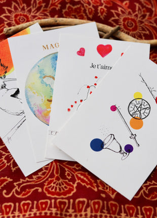 Lot des 4 cartes Magus