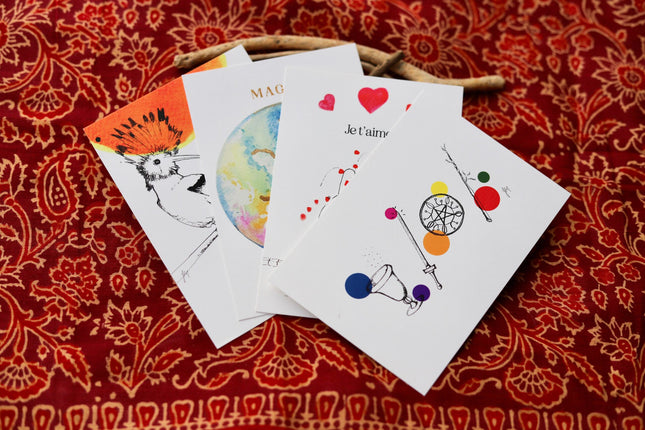 Lot des 4 cartes Magus