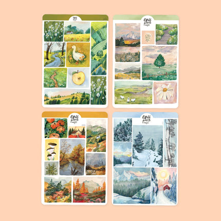 Pack de feuilles de stickers — Quatre saisons