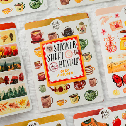 Lot de planches de stickers— Automne cozy
