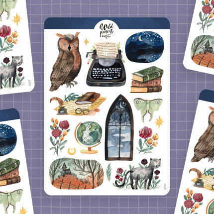 Planche de stickers — Dark Academia