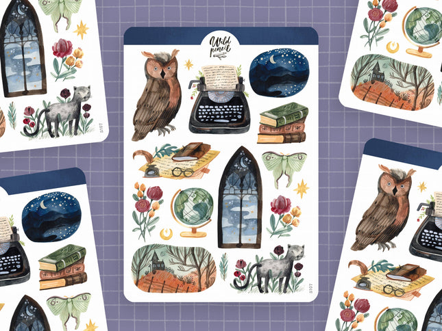 Planche de stickers — Dark Academia
