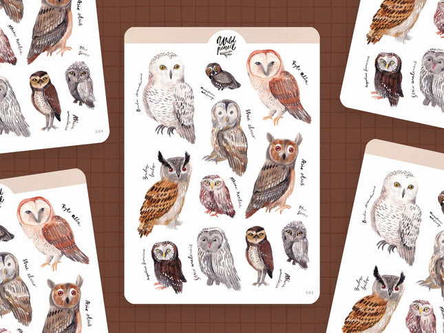 Planche de stickers— Chouettes