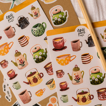 Planche de stickers — Tasses d'automne