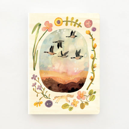 Carnet A5 Oies sauvages– Pages Lignées Décorées
