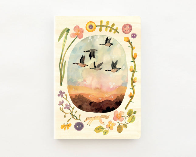 Carnet A5 Oies sauvages– Pages Lignées Décorées