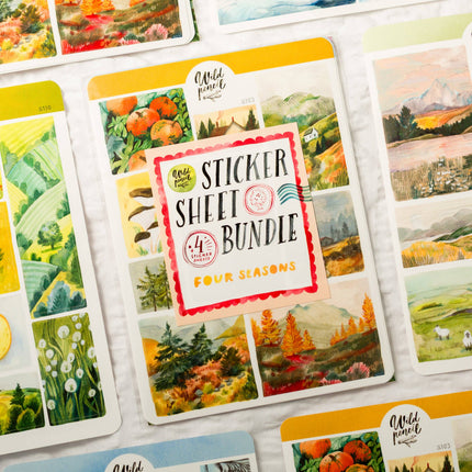 Pack de feuilles de stickers — Quatre saisons