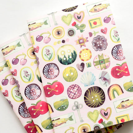Carnet A5 Babioles – Pages Lignées Décorées